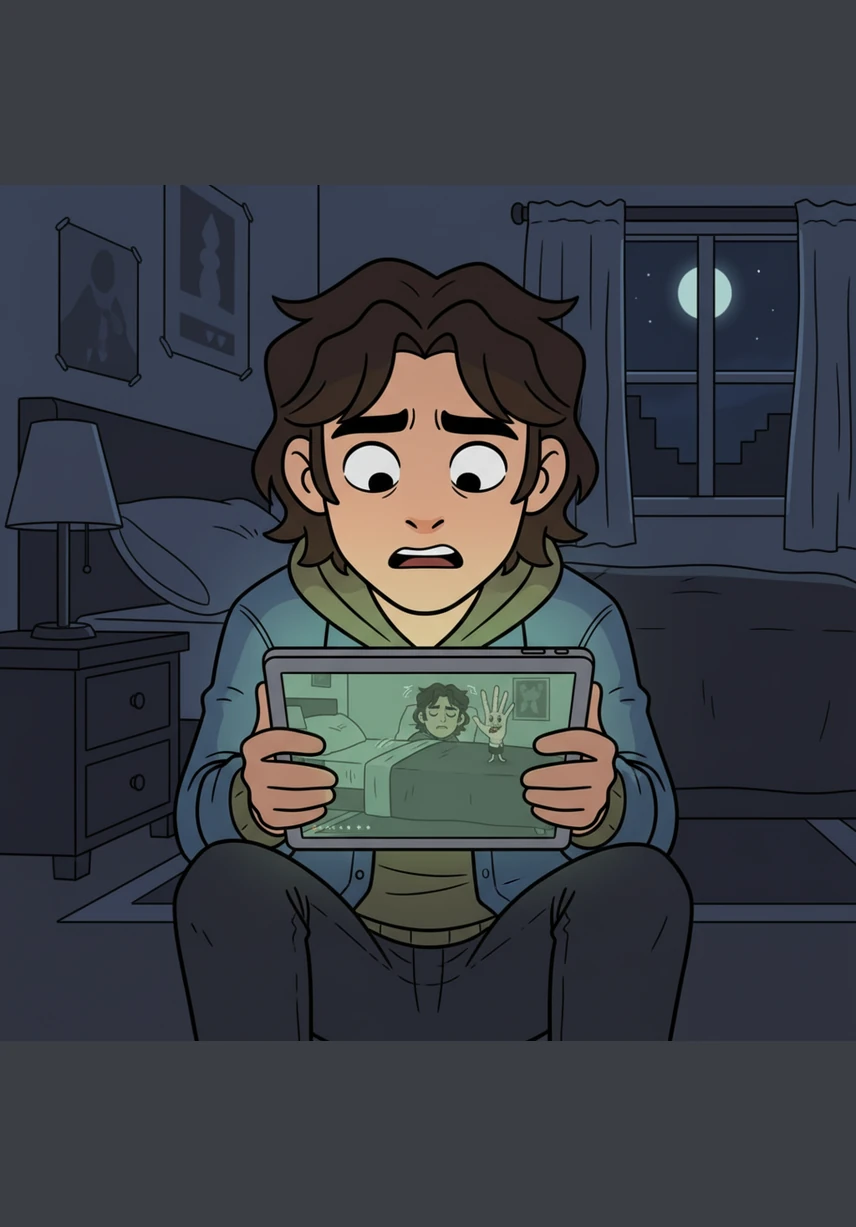 Heart hammering against their ribs, Alex pressed play and watched as the screen displayed their own bedroom in grainy detail. The footage was shaky, filmed from the height of the nightstand, showing Alex fast asleep and breathing steadily in the dark.