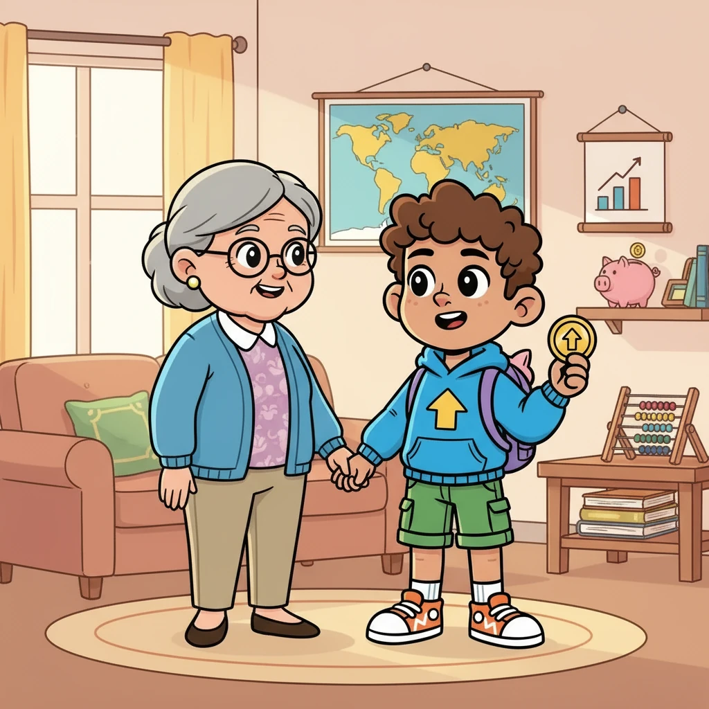 Finally, Alex and his grandmother celebrated the lessons learned. Alex, now understanding the basics of investing, felt empowered. He realized that with knowledge and patience, anyone could explore the exciting world of the stock market.