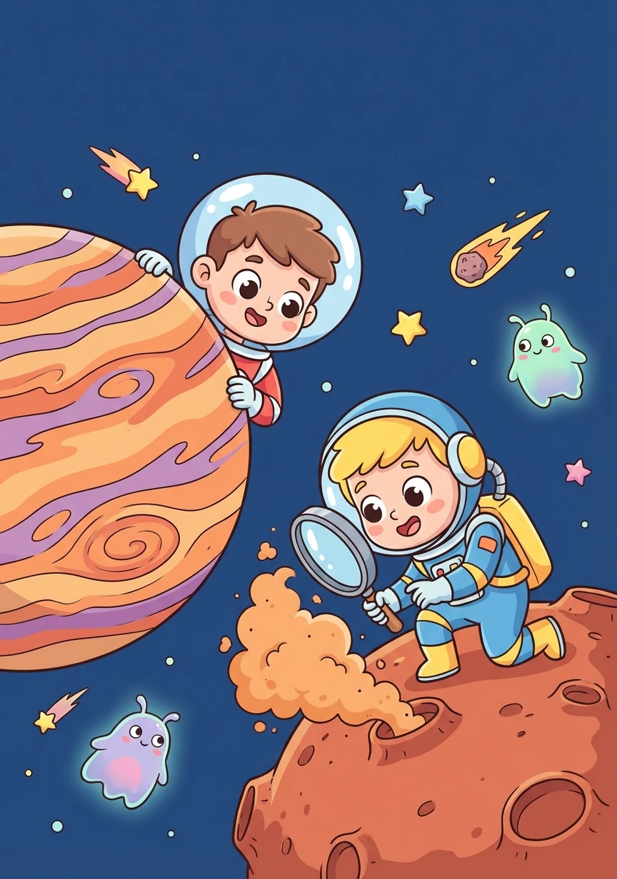 They looked behind Jupiter, but Luna wasn't there. They searched near Mars, but only found dust.