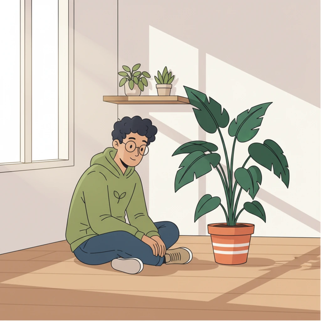 Days turned into weeks, and with Leo's gentle care, the sprout began to grow. It stretched taller, unfurling new leaves of a deeper, richer green. Leo observed its progress with a quiet sense of wonder.