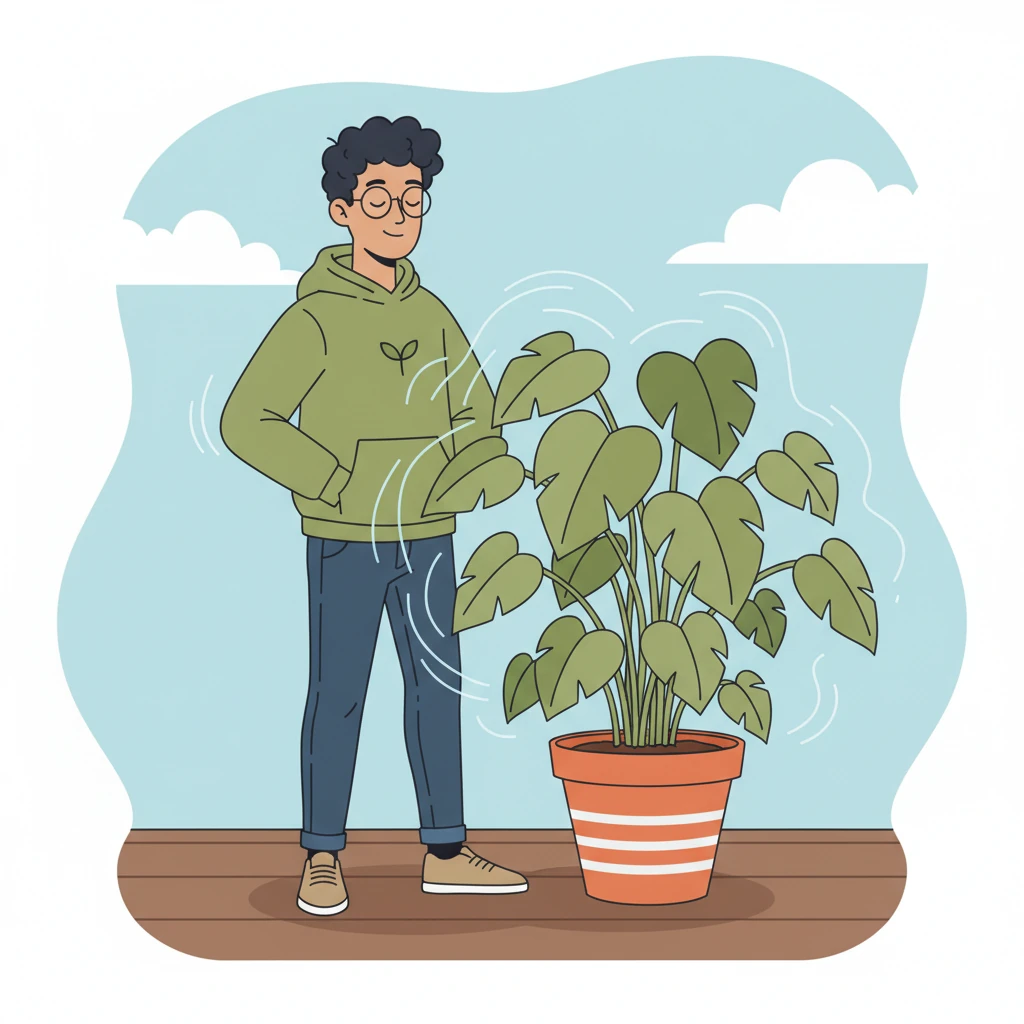 Standing close to his now flourishing plant, Leo took a deep breath. The air felt lighter, fresher, and wonderfully clean. A sense of calm and joy filled him, a feeling he hadn't known before.