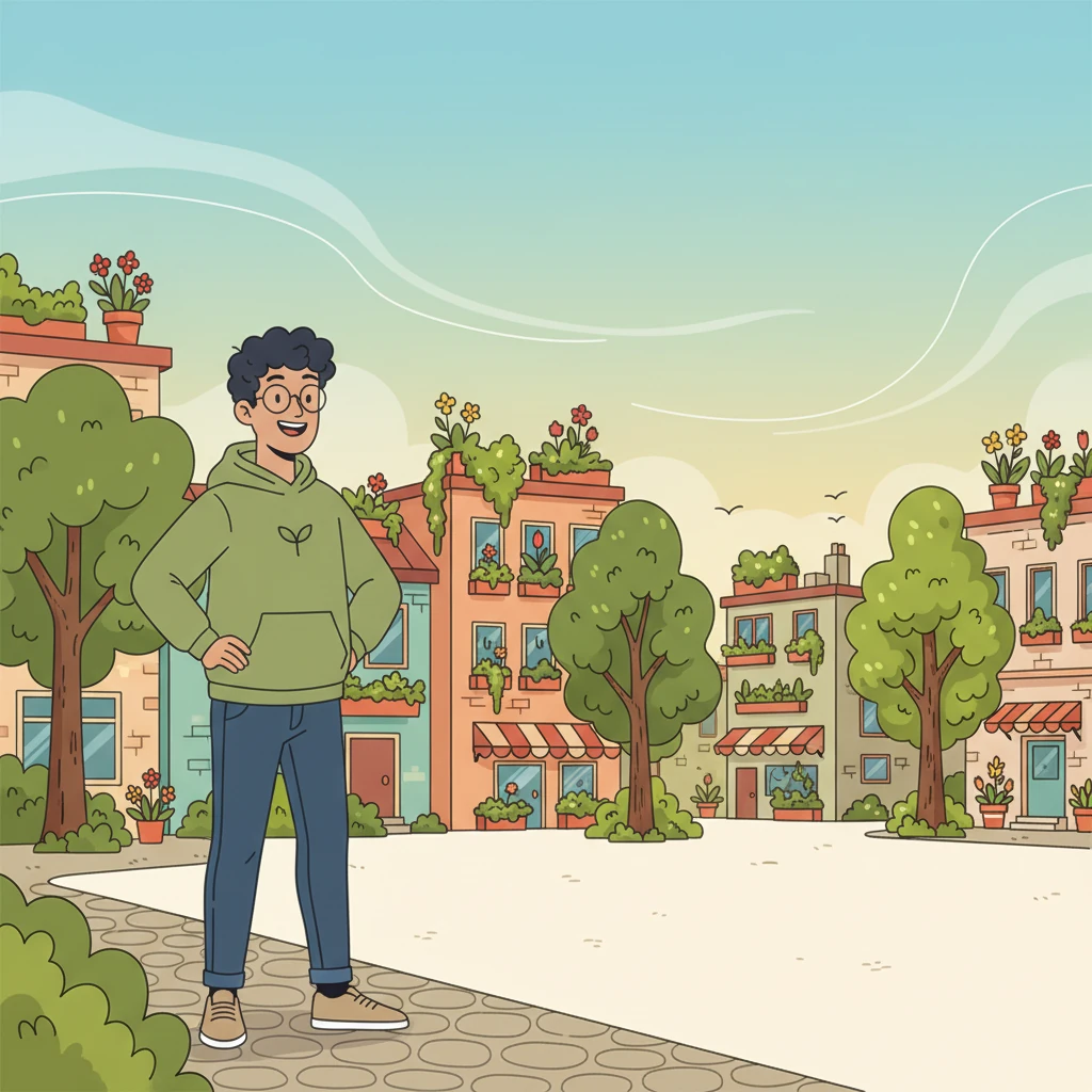 Soon, the town was transformed into a lively tapestry of greens, yellows, and reds. Colorful plants bloomed everywhere, making the air crisp and clear. Leo looked out at his vibrant world, a proud smile on his face, knowing he had helped bring life and color to his home.