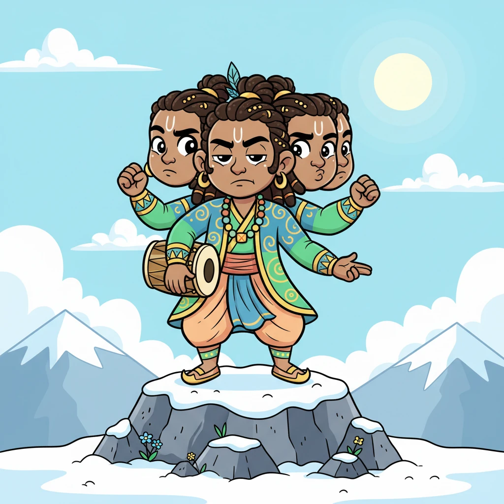 Upon reaching Kailash, Ravana found only solitude, not the Lord he sought. Impatience bubbled within him, fueled by his immense ego. He grumbled, deciding to force Shiva's attention with a daring act of strength.