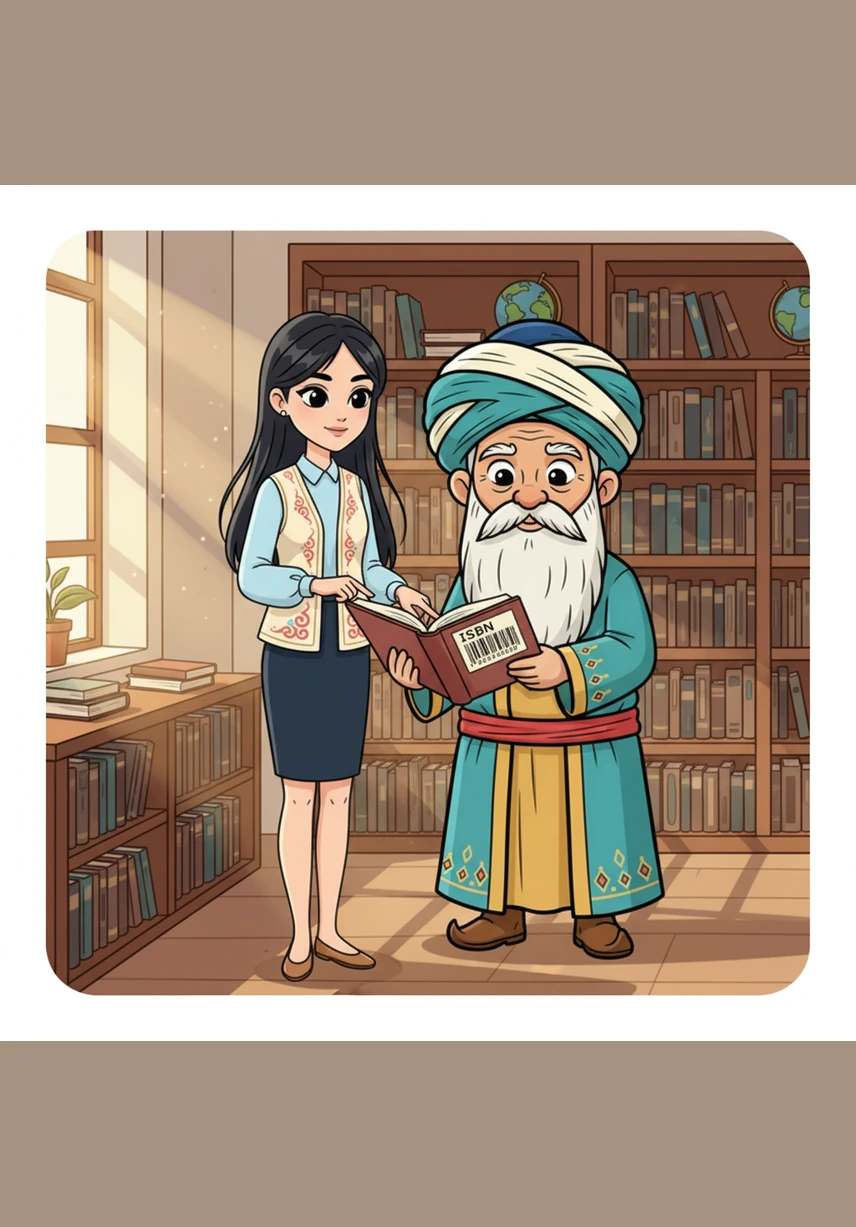 Ұлттық библиография дегеніміз — ел аумағында жарық көрген барлық басылымдардың ресми тізімі мен мәдени шежіресі. Қызықты факт: Әрбір жаңа кітапқа халықаралық стандартты нөмір беріледі, бұл оның әлемдік ақпараттық кеңістіктегі төлқұжаты іспеттес. Мини тапсырма: Кез келген кітаптың соңғы бетінен ISBN деген жазу мен сандарды тауып оқы.