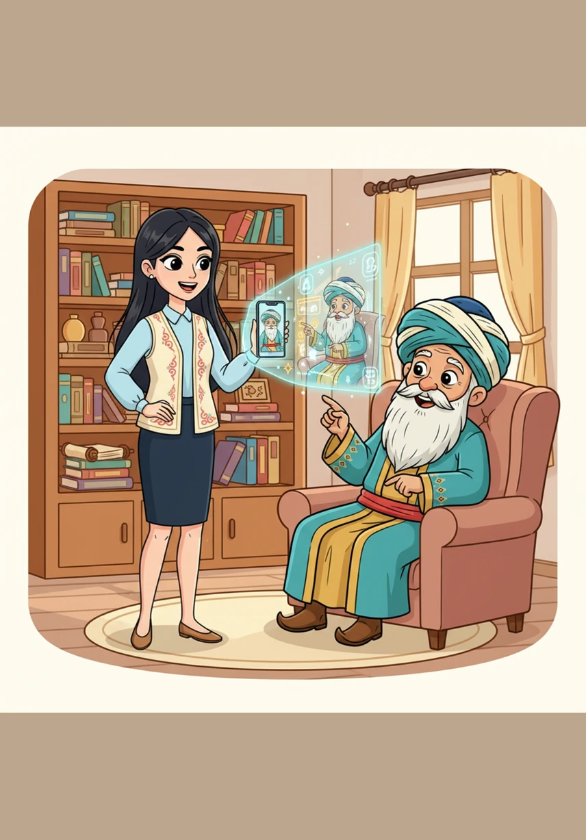 Қазіргі таңда KazNEB сияқты электронды кітапхана порталдары арқылы кез келген адам үйінен шықпай-ақ сирек қолжазбаларды оқи алады. Қызықты факт: Қазақстанның Ұлттық электрондық кітапханасында миллиондаған цифрлық құжаттар мен кітаптардың көшірмесі сақталған. Мини тапсырма: Интернеттен KazNEB порталын тауып, өзіңе ұнайтын ертегіні іздеп көр.