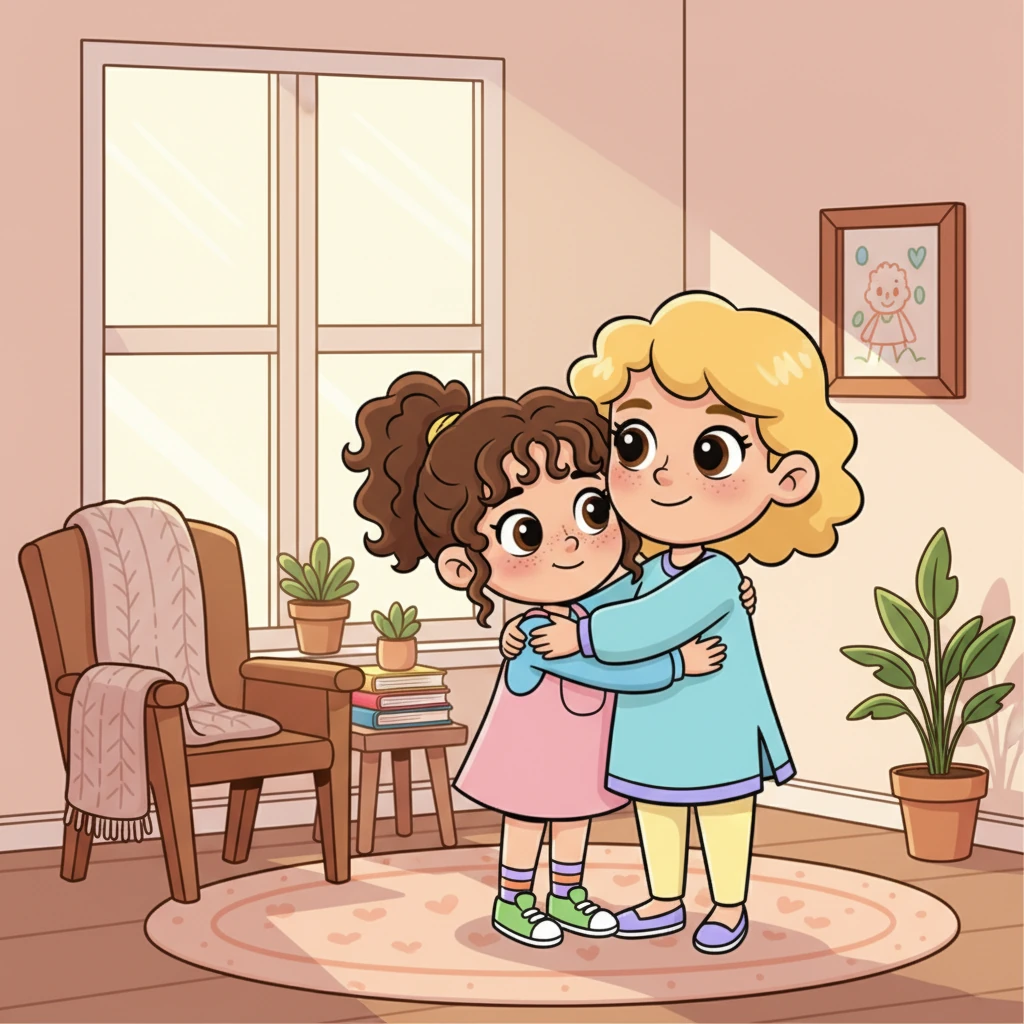 The house felt peaceful and full of love. The empty chair by the window still held a special place, but now it was a reminder of joyful memories. Sarah hugged her mother, knowing Grandfather's spirit filled every corner of their happy home.