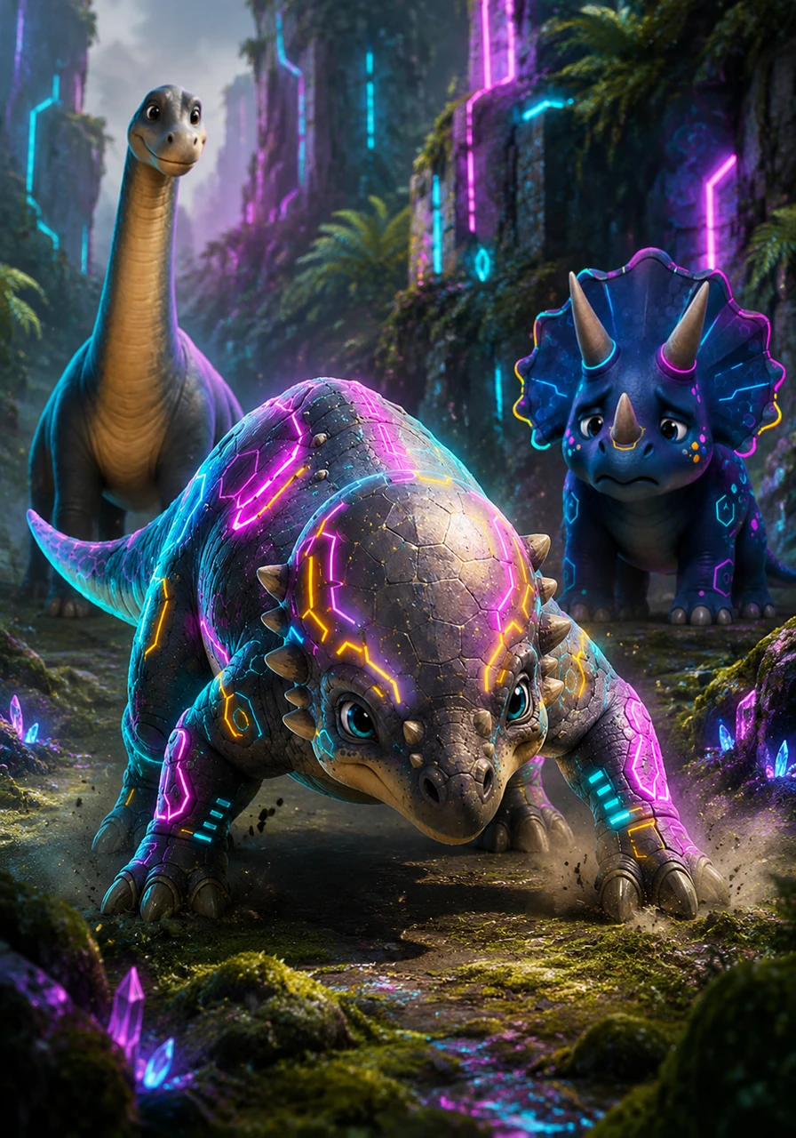 Pachy stepped forward and asked his friends to stand back safely. He took a deep breath, braced his strong legs against the mossy earth, and prepared to show his friends what a brave Pachycephalosaurus could do.