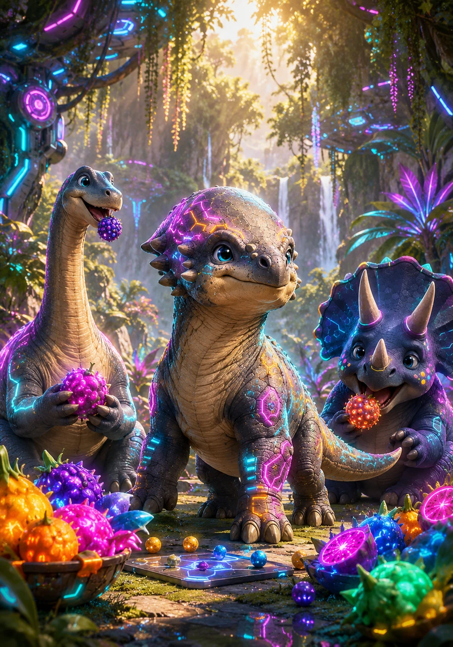 Pachy and his friends spent the afternoon feasting on the delicious fruits and playing games in the sunshine of the hidden grove. Pachy felt incredibly proud that his hard head had helped his friends discover such a wonderful and magical place.