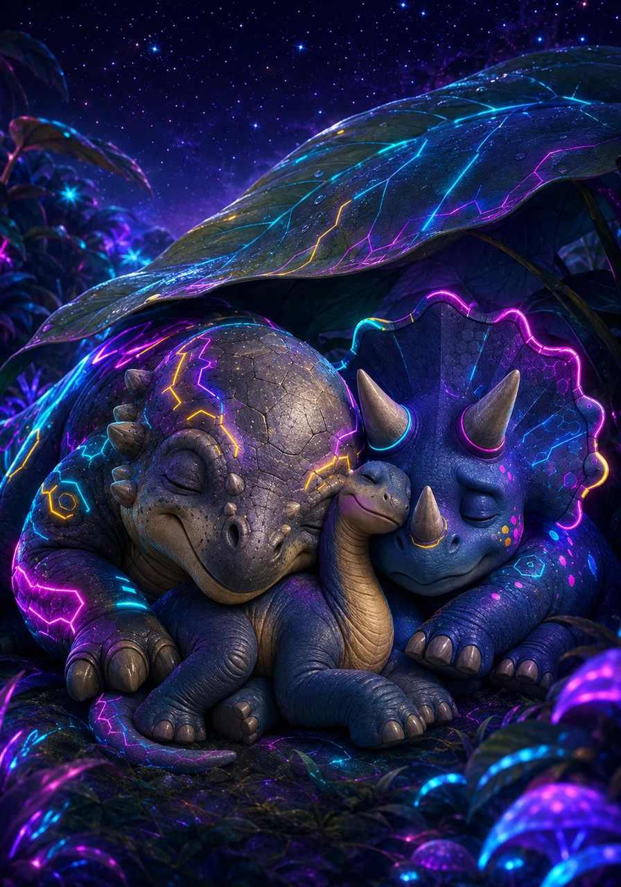 As the stars began to twinkle in the night sky, the tired but happy friends snuggled together to sleep under the giant leaves. Pachy closed his eyes with a big smile, knowing that his special strength was a wonderful gift for helping the friends he loved.