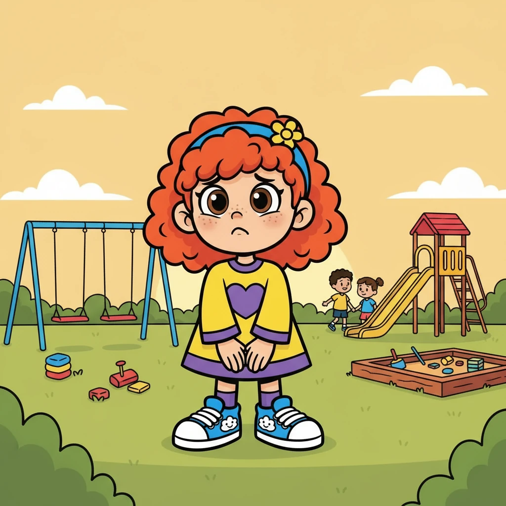 No dia seguinte, Lia sentiu um aperto no coração. Ela sabia que tinha errado, mas a vergonha a impedia de falar com Sofia. Ela tentou brincar sozinha, mas a diversão não era a mesma.