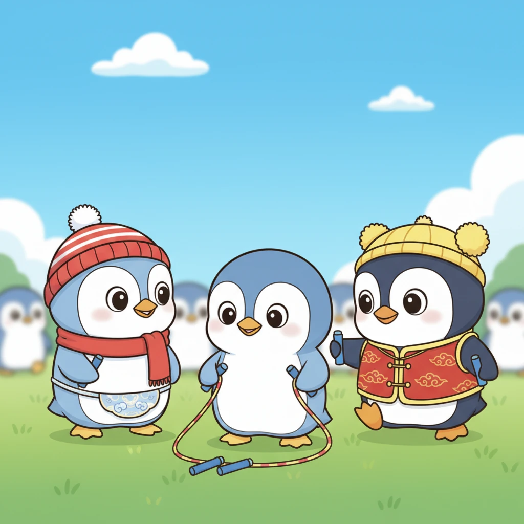 朋友们并没有嘲笑波波,反而围过来,耐心地教他跳绳的技巧,比如如何握绳、如何起跳。波波认真地听着,然后一遍又一遍地练习。