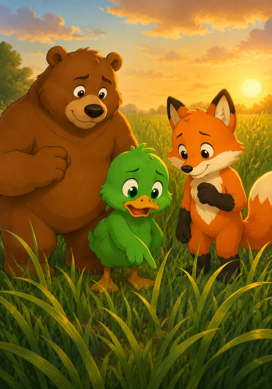 Ted says he lost his favorite shiny red pen in the tall grass. Ben and Ned promise to help their new friend find it before the sun goes down.