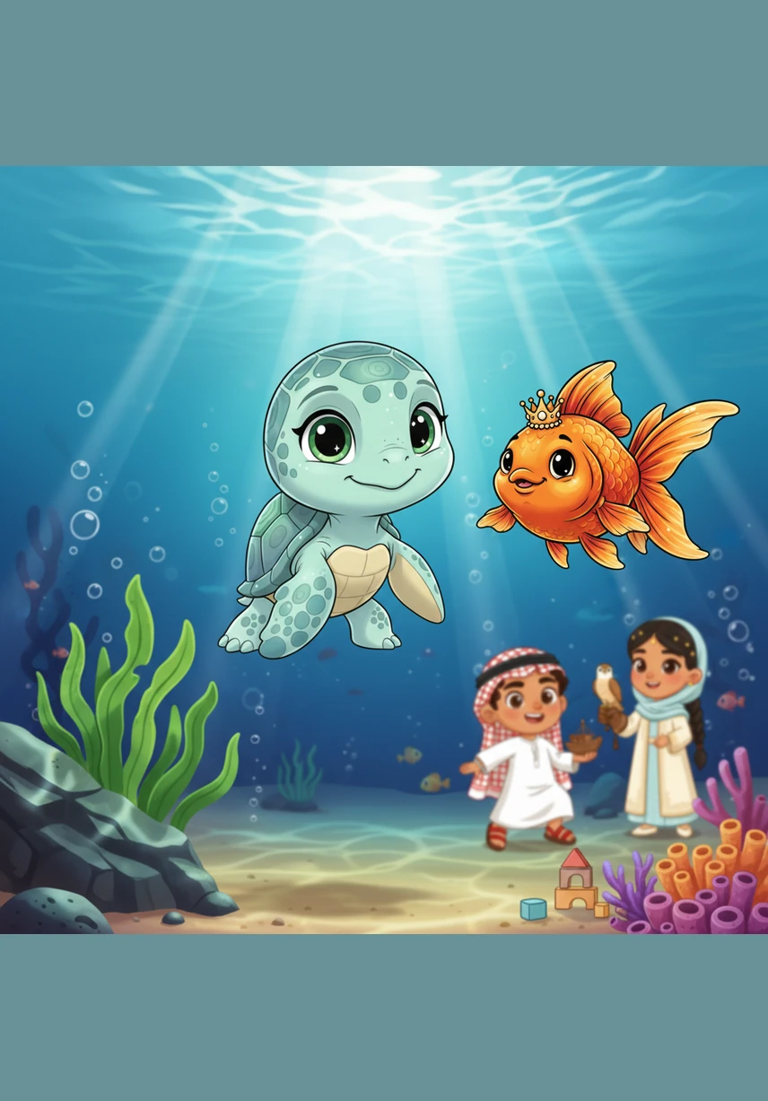 As the sun shines through the clear water, Layla looks for her favorite snack of fresh green seaweed. She wonders what delicious treats she will find today in her beautiful underwater home.