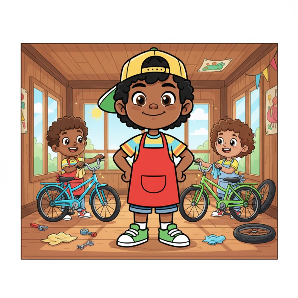 Inside the bustling clubhouse, Daren found his friends laughing and polishing their gleaming bikes. The air was thick with camaraderie, but Daren took a deep breath, ready to share his important message. He stood tall, his presence commanding attention.