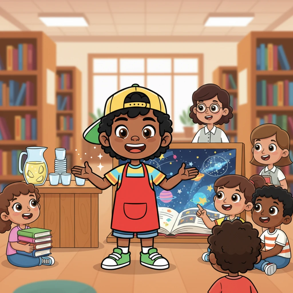 Daren spoke passionately, explaining that the lemonade stand was for new library books, so kids could discover exciting worlds. He described how these books would open doors to new adventures, just like their own journeys on the open road. The room fell silent as they listened.