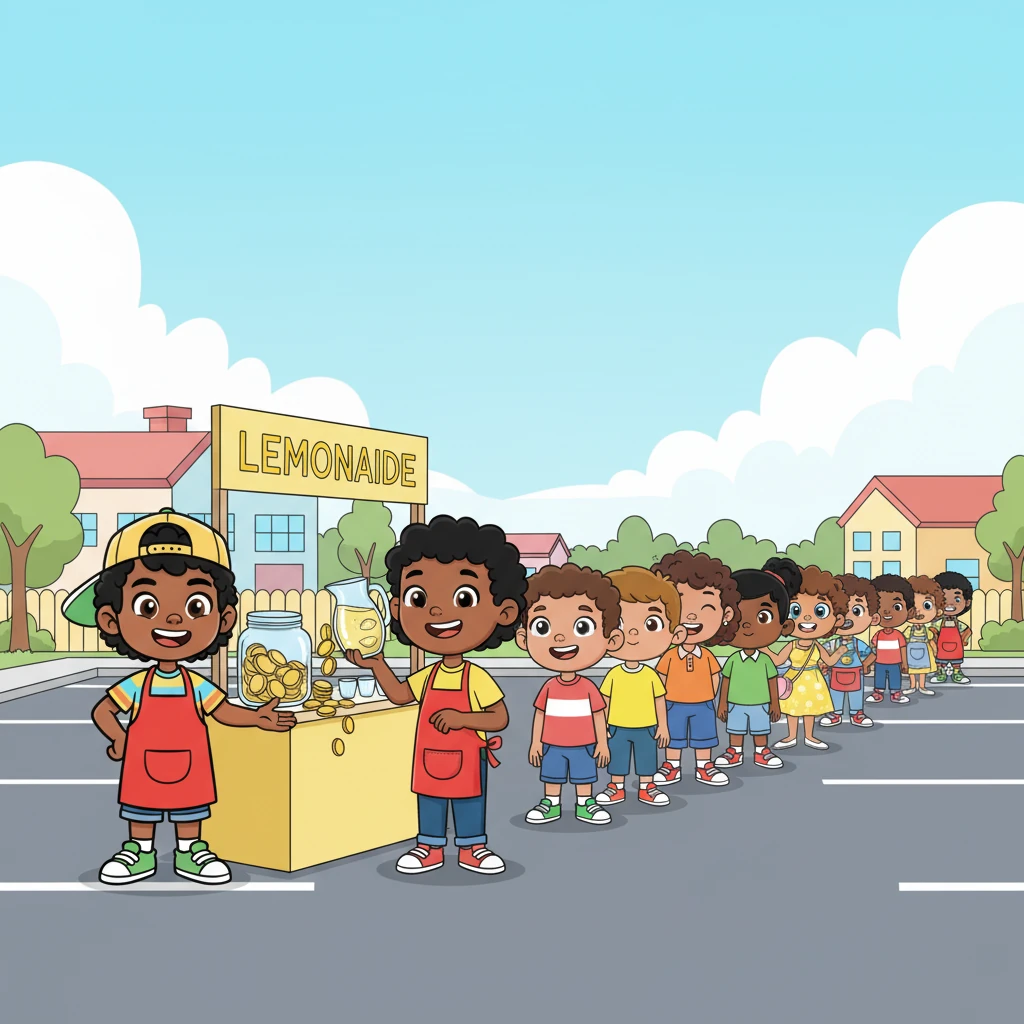 A long, joyful line stretched across the parking lot, with Bam Bam and Pebbles keeping everyone organized. Mrs. Bell arrived, her eyes sparkling with happy tears, marveling at the incredible turnout. The jar overflowed with coins, and the lemonade pitcher never stayed empty for long.