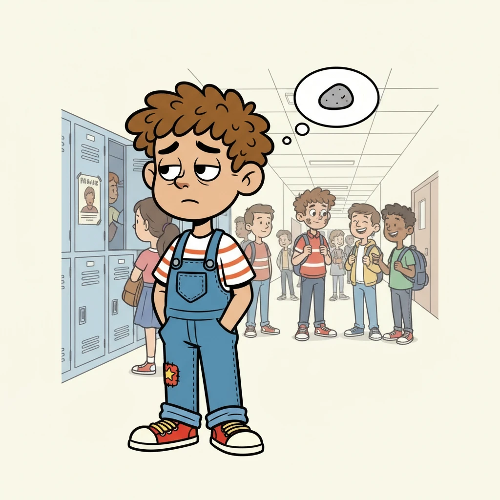 Years passed, filled with school, adventures, and the growing distance of teenage life. The memory of the pebble remained a secret between Leo and his guilt. Every time he saw Ben, the incident resurfaced in his mind.