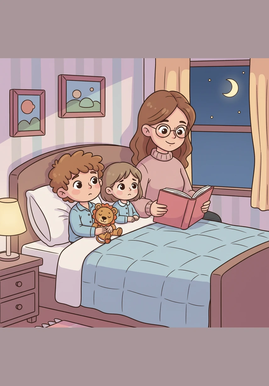 Leo puts on his soft, cozy pajamas that smell like lavender and fresh sunshine. He feels calm and relaxed, whispering to the quiet room, I am peaceful and I am at rest.