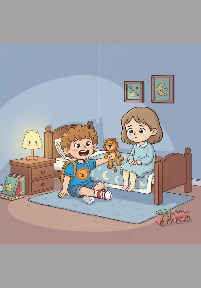 Before climbing into bed, Leo gives his parents a big, squeaky hug that lasts a long time. He feels the warmth of their embrace and says, I am surrounded by love and kindness.