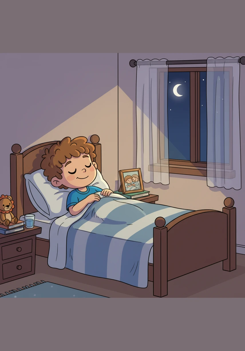 Tucked under his warm blankets, Leo closes his eyes and thinks about his favorite parts of the day. He feels a deep sense of happiness and whispers, I believe in myself and I am proud of who I am.