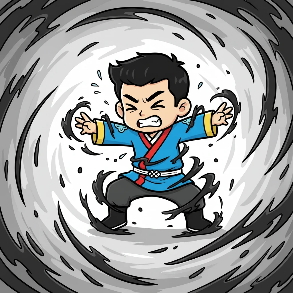 纱织被黑暗势力控制，她的眼中充满了痛苦与挣扎。她试图摆脱束缚，却无能为力。黑白的画面，突出了她的无助，令人心疼。