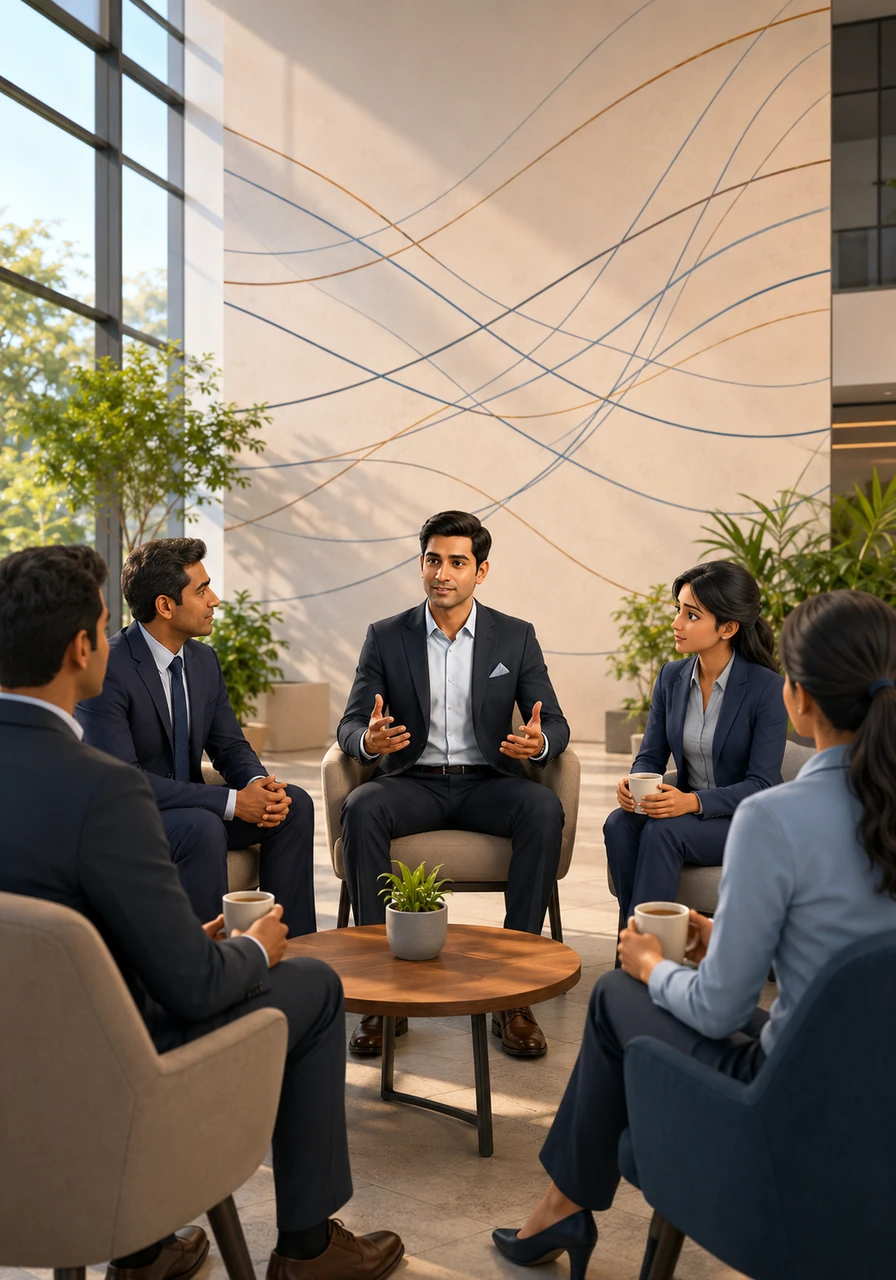 The next morning, Arjun gathered his team not for a presentation of numbers, but for an open conversation over coffee in the sunlit atrium. He shared his own challenges first, breaking the corporate mold and inviting others to speak without fear of judgment. Slowly, the fragmented lines on the office walls seemed to realign, weaving a new, cohesive tapestry of shared experience.