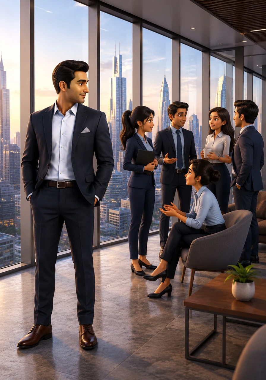 Standing by the grand floor-to-ceiling windows overlooking the vibrant city, Arjun looked back at his thriving team, who were now talking animatedly with one another. The invisible walls had completely vanished, replaced by genuine human connections that made the corporate powerhouse feel like a true community. Success was no longer just measured in numbers, but in the resonant, shared heartbeat of a united team.
