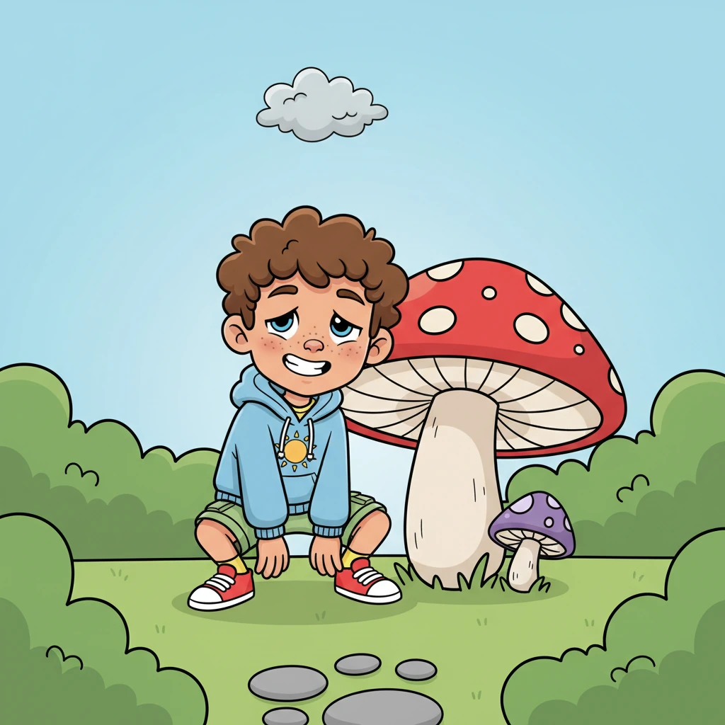 Pip decided to ignore the cloud, putting on a brave, wide smile even though their heart felt a bit heavy. They tried to play their favorite game, Hide-and-Seek, but their movements felt slow and their giggles were quiet. The wispy cloud above Pip grew a little thicker, a soft grey puff.