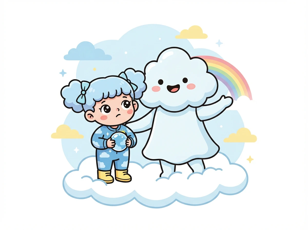 小云朵似懂非懂地点点头，云朵妈妈笑着说：“我们再去找彩虹姐姐问问吧，她最了解光线的秘密了！”