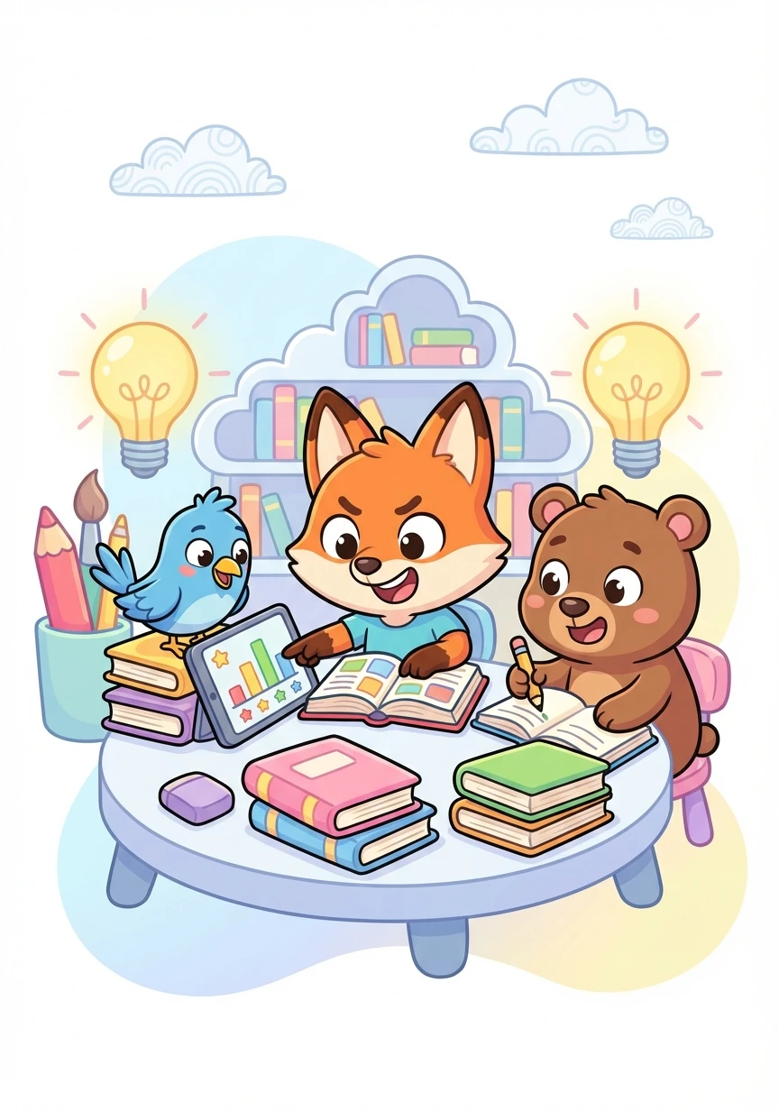 Rafa começa a competir com seus amigos em rankings semanais. A competição saudável o motiva a estudar mais e a se superar a cada dia.