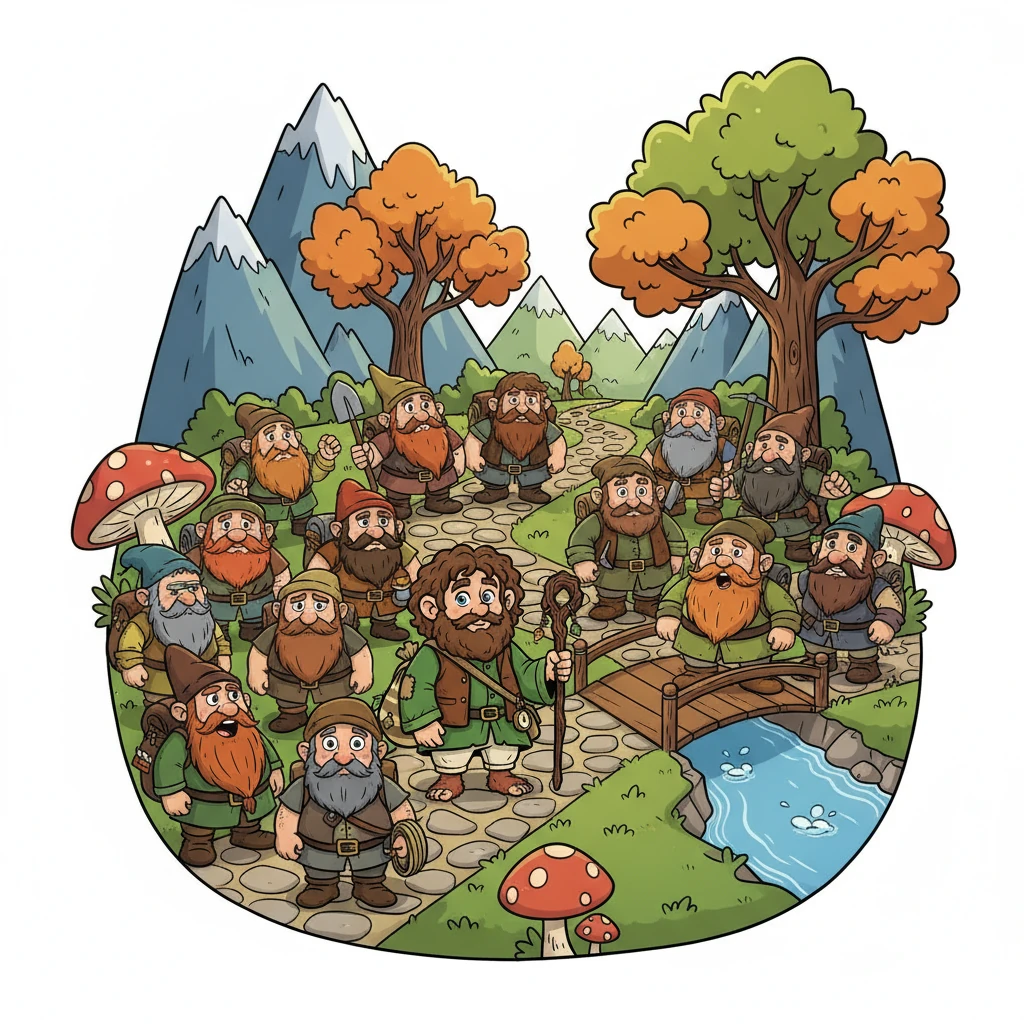 Bramble reluctantly joined a company of thirteen dwarves, a motley crew with a shared goal: to reclaim their stolen gold. They set off on their journey, through winding paths, and across unknown territories. Bramble, out of his comfort zone, felt both excited and scared.