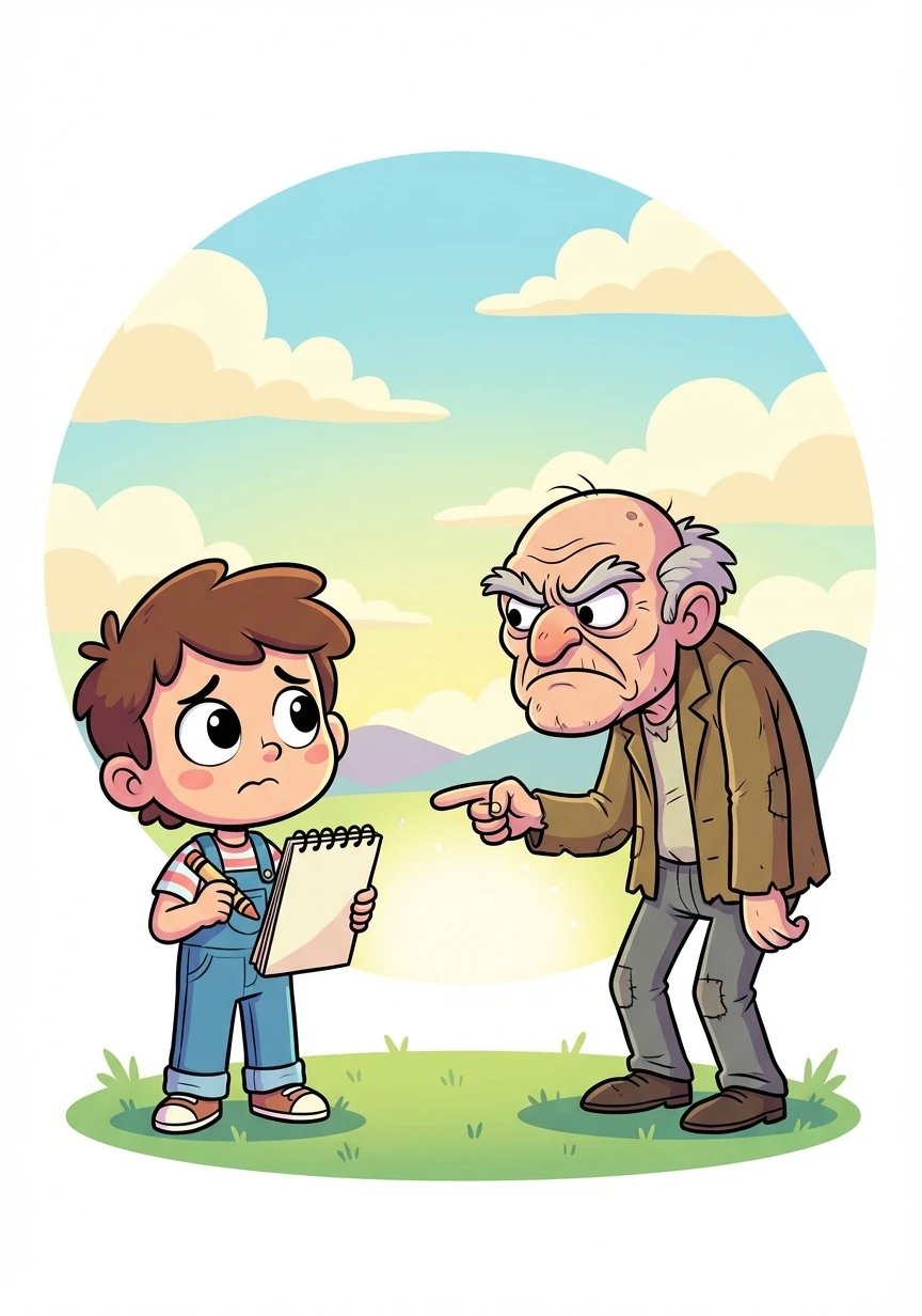 However, a grumpy old man named Mr. Grumbles, who never smiled, demanded Quinn draw him a mountain of gold. Quinn hesitated, sensing something wasn't right.