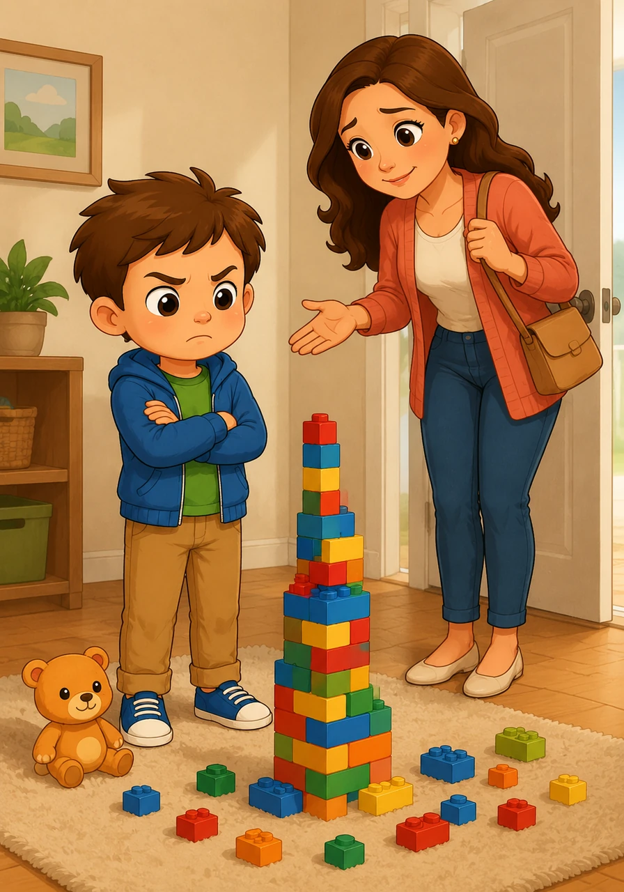 Leo loves his daily routine, especially building tall block towers right after breakfast. Today, his mom tells him they have to leave early for an appointment, and Leo feels a sudden wave of frustration building up inside.