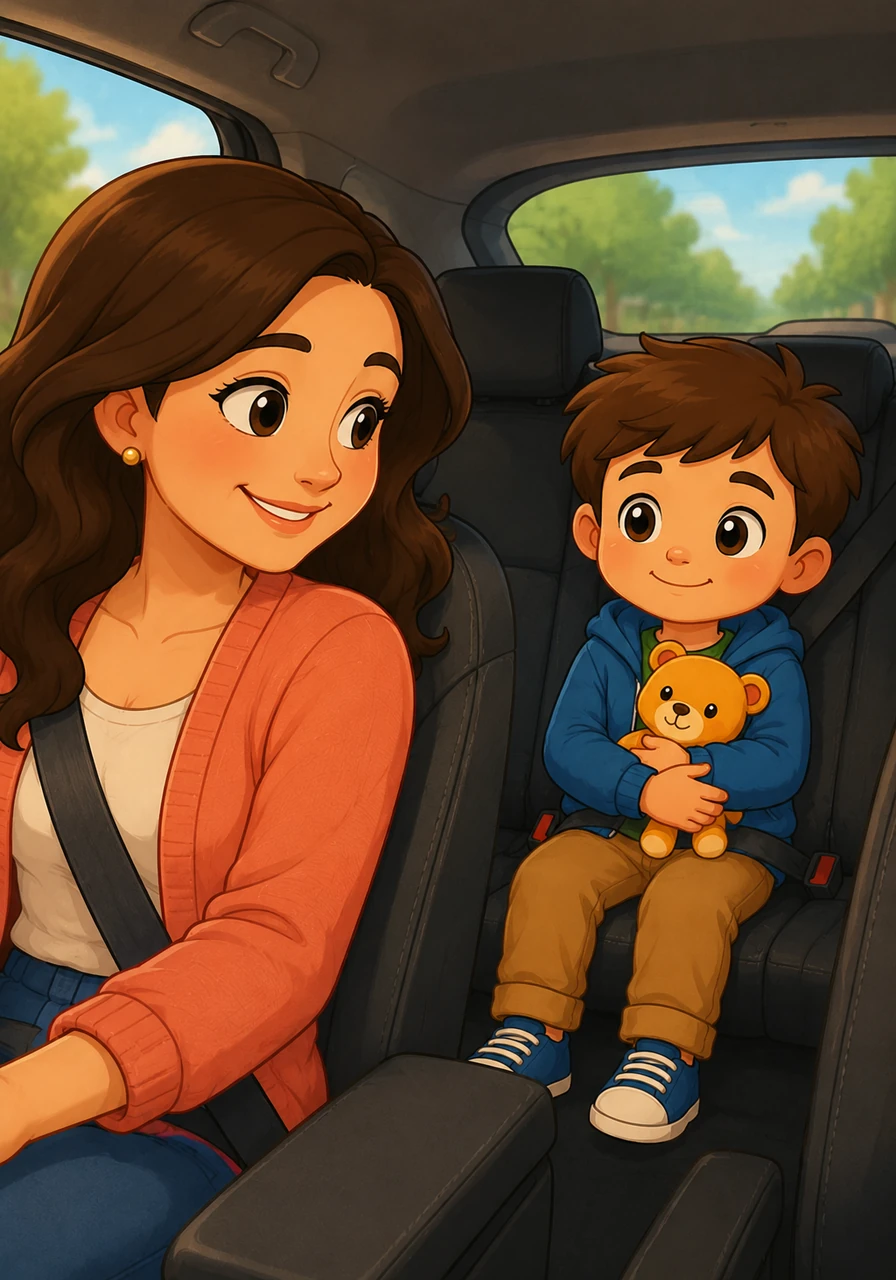 To make the transition easier, Leo chooses a special small toy to bring along in the car. Having a familiar comfort object makes the upcoming change feel much safer and more manageable.