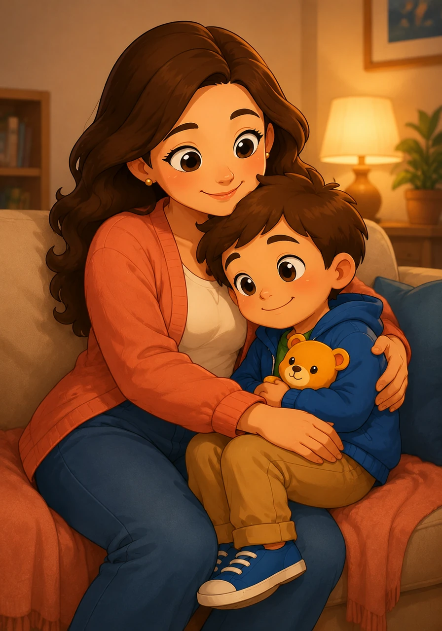 Curled up with his family later that evening, Leo feels calm, happy, and proud. He knows that the next time he feels upset about a change, he has the tools to find his calm again.