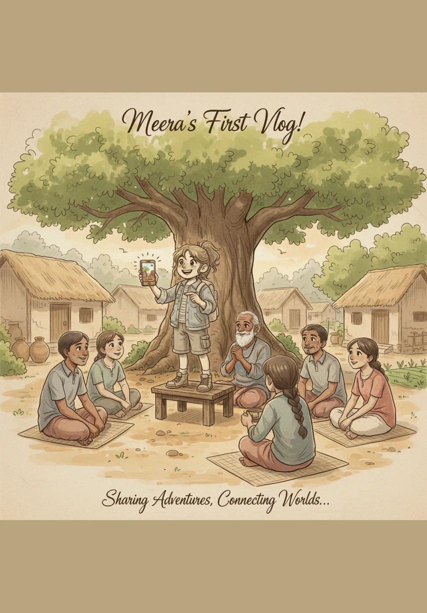 मीरा अपना तैयार किया हुआ पहला व्लॉग अपने परिवार और पड़ोसियों को दिखाती है। छोटी सी स्क्रीन पर अपने गाँव को इतना सुंदर और कलात्मक देखकर सबकी आँखों में गर्व और खुशी के आँसू आ जाते हैं।