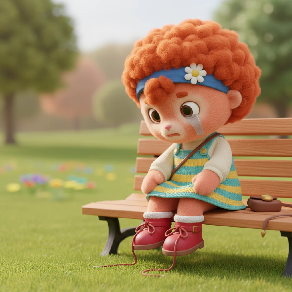 Rose slumped back, her hands falling to her lap. 'I can't do it!' she mumbled, a tear welling in her eye. She felt like just leaving the shoes untied forever and giving up completely.