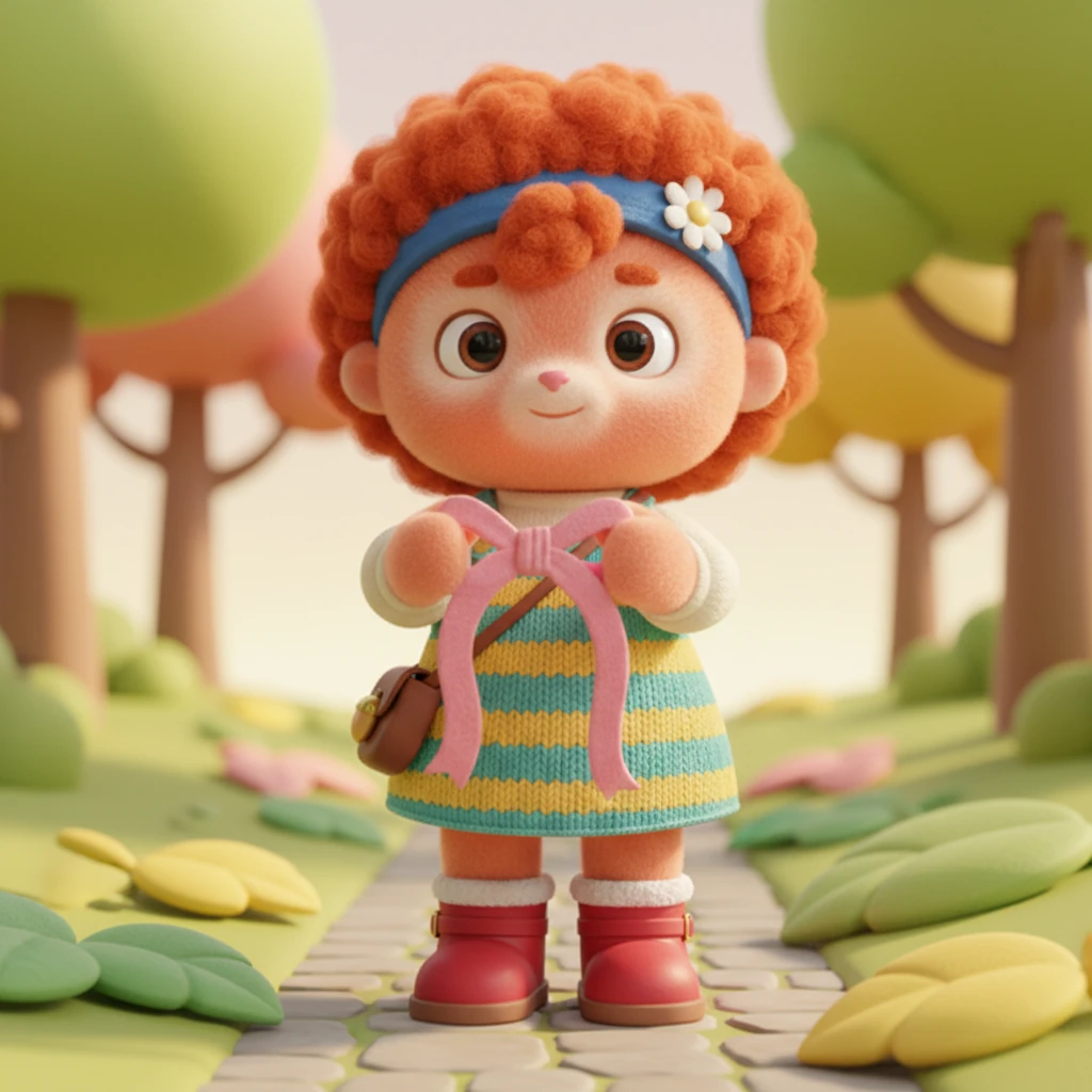 It wasn't perfect, but she managed to make a little bow, a bit wobbly but definitely a bow! A small smile tugged at the corner of her mouth, a spark of hope returning. She had made a loop and a knot!