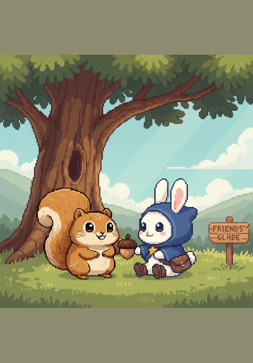 团团抬头望着树枝上刚冒出来的嫩绿芽芽,心里偷偷想:春天来啦,我要找一份最特别的礼物,送给最好的朋友小兔子乐乐。