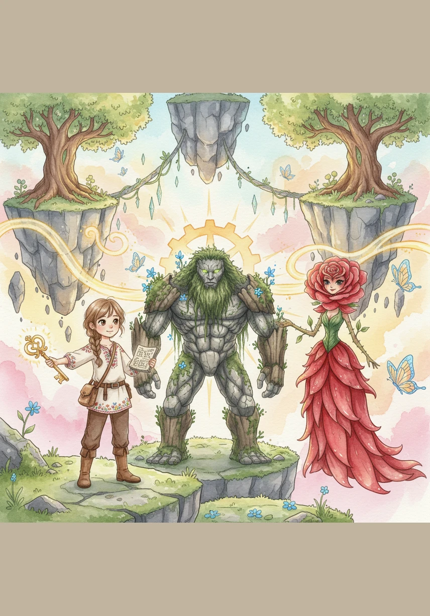 With the balance restored, Aetheria bloomed with colors more vivid than any Lily had ever seen. Rosara appeared in her true form, a beautiful spirit made of petals and light, to thank her for her bravery. The elements hummed a song of gratitude that echoed through the floating mountains.