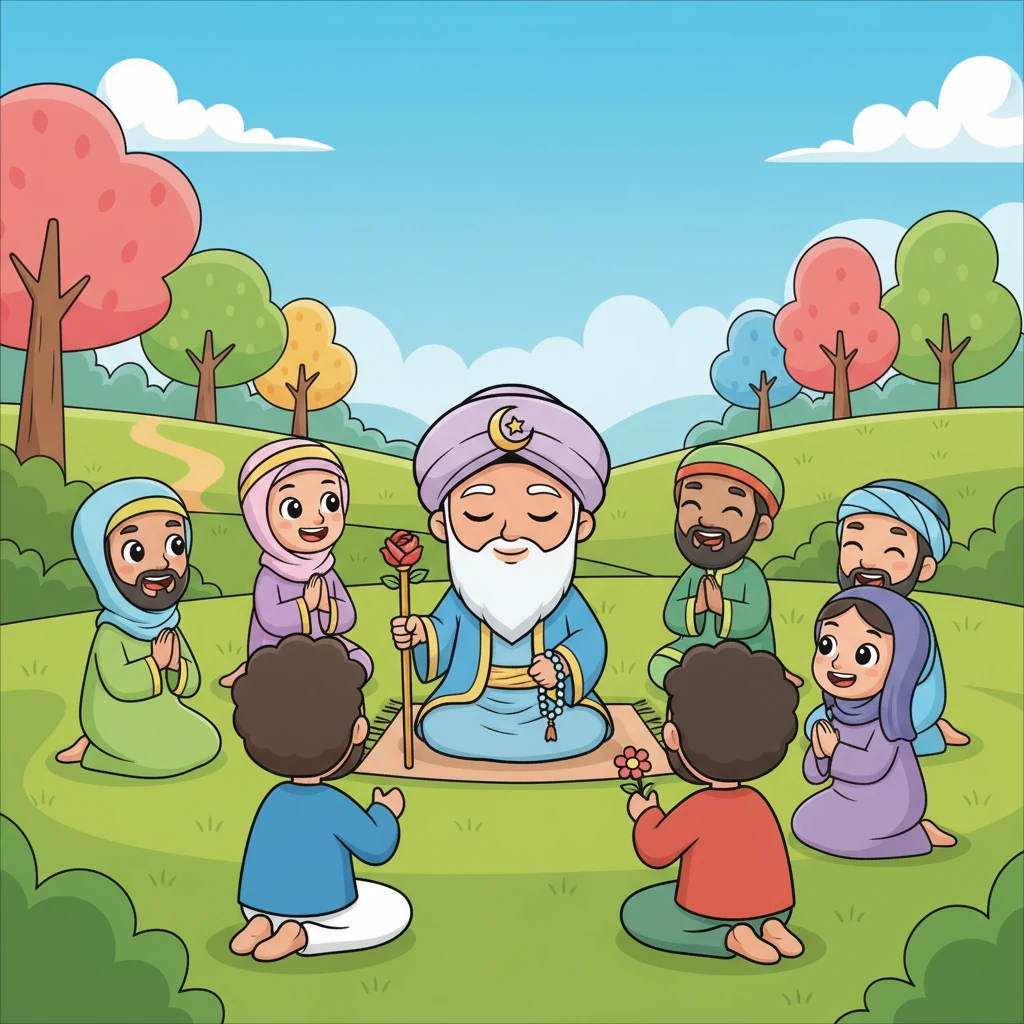 People from far and wide were drawn to Moin's peaceful presence and his message of unity. They would gather around him, their faces eager to hear his wisdom and feel the warmth of his compassion.