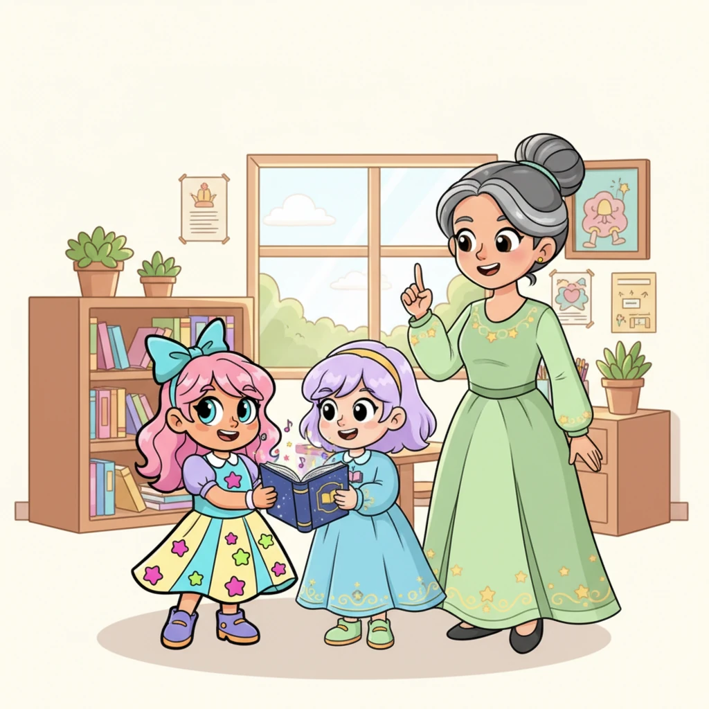 Бір кезде Марсияна апай қайтатын уақыт келгенін ескертті. Олар сиқырлы кітапты жапқанда, өз кабинеттеріне оралды. Балалар бір-біріне қарап күлімсіреді, енді тек қуанышты сәттерді есте сақтауға уәде берді. Сабақ өте көңілді аяқталды.