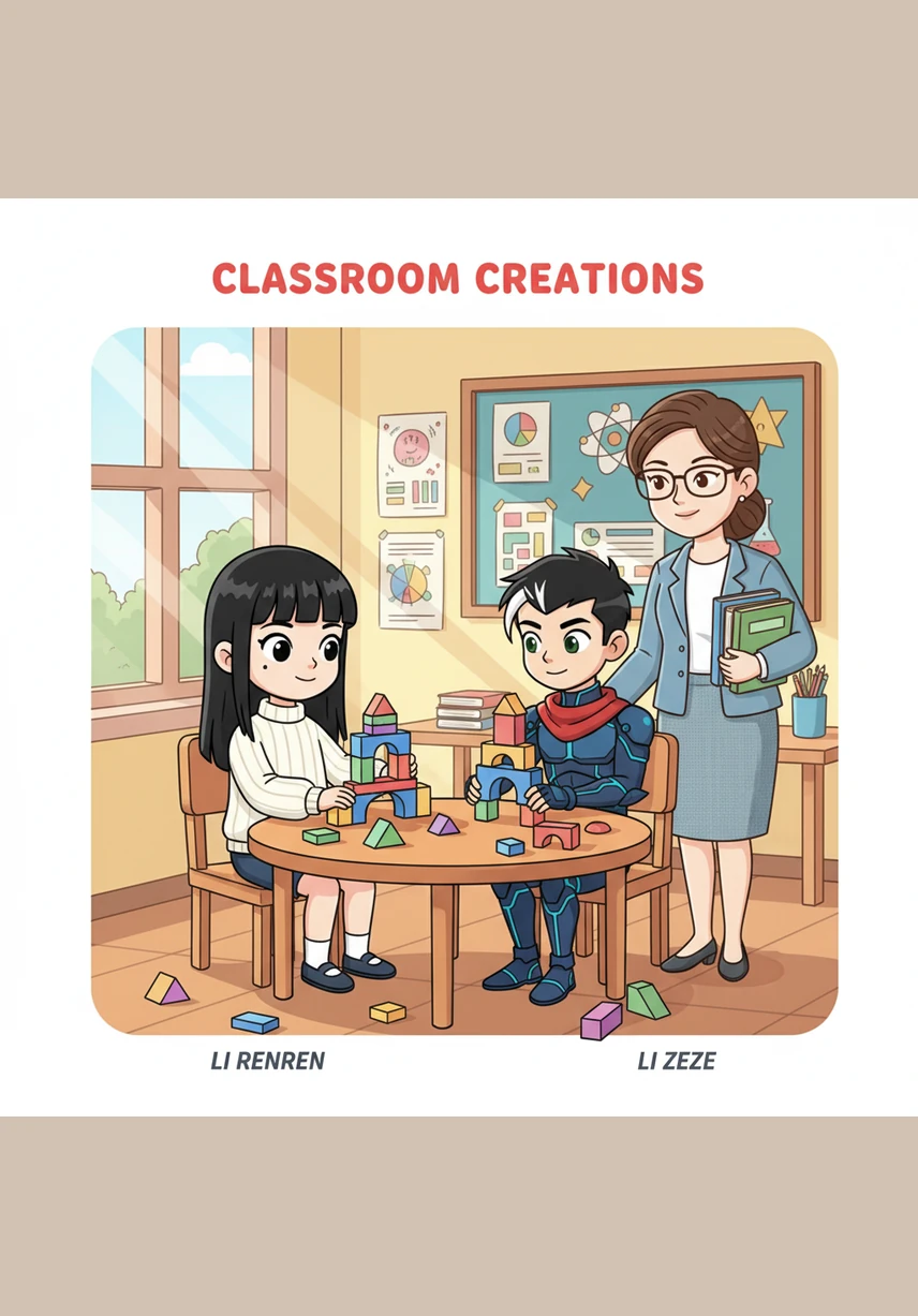 李任任利索地给她的鸡蛋画上了一双灵动的大眼睛，并给它取名叫“小强”。李责责深吸一口气，模仿着李任任的样子，小心翼翼地把蛋揣进兜里，开始了他像企鹅一样笨拙的走路姿势。