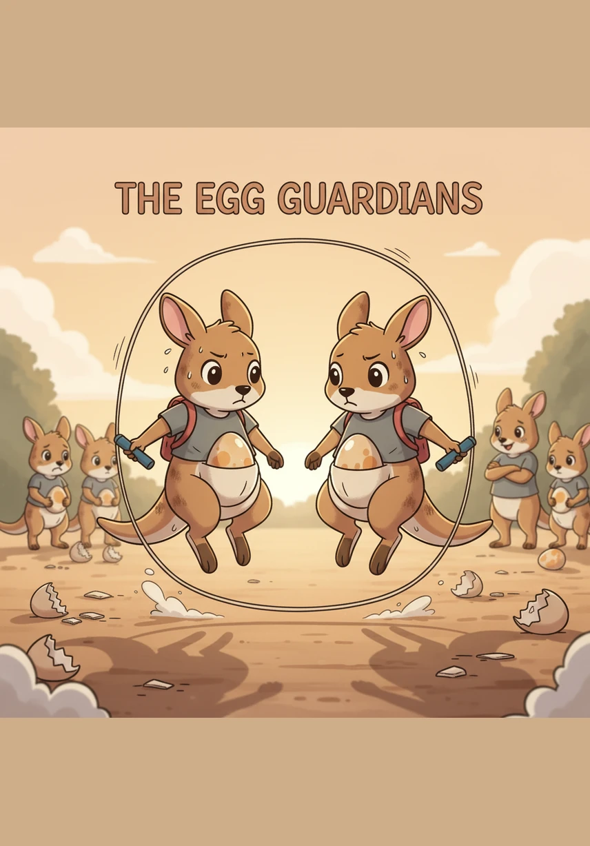 随着跳绳划过地面的节奏，两只“小袋鼠”小心翼翼地起跳，汗水浸透了他们的背心。尽管周围许多同学的蛋已经“光荣牺牲”，但他们始终保持着平稳的节奏，守护着那份沉甸甸的承诺。