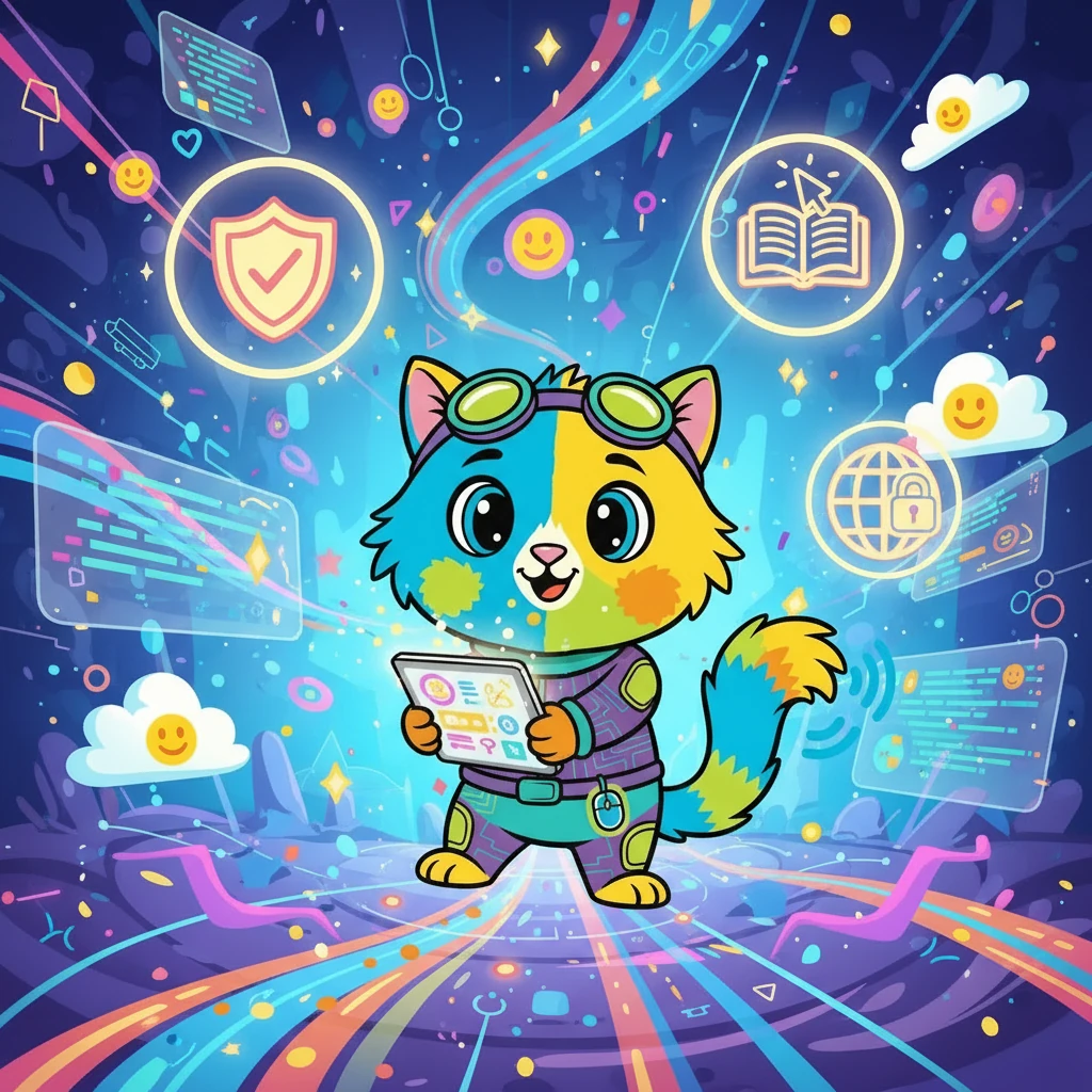 Вони разом подорожували мережею, відвідуючи безпечні сайти та навчальні ресурси. Пухнастик швидко вчився, як бути обережним та безпечним онлайн. Він відчував себе справжнім дослідником.
