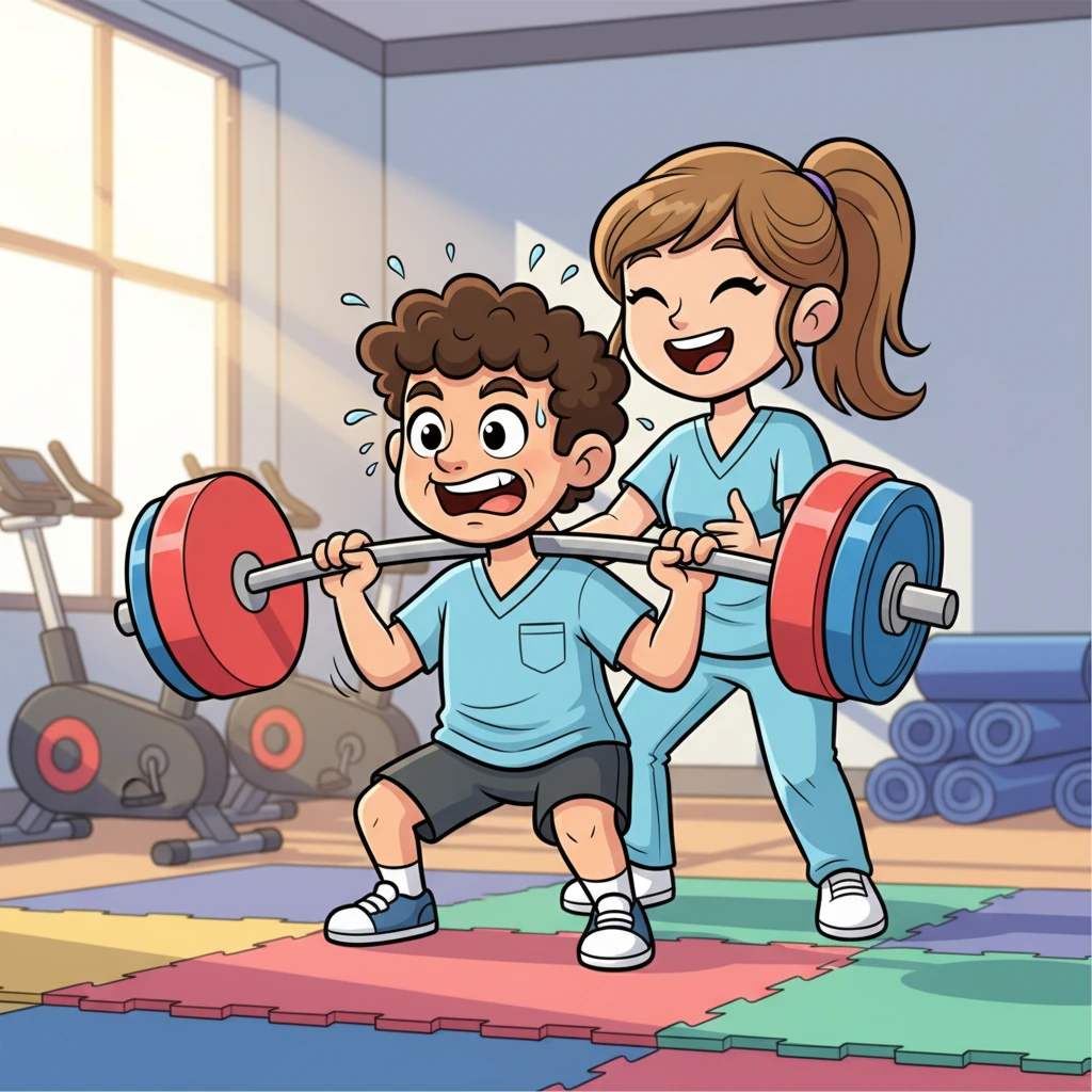 The gym became another fun shared space, where they encouraged each other during workouts. Matt comically struggled with a heavy weight, while Beth playfully spotted him, their shared determination turning into a joyful dance. They left feeling strong and happy, ready for more adventures.