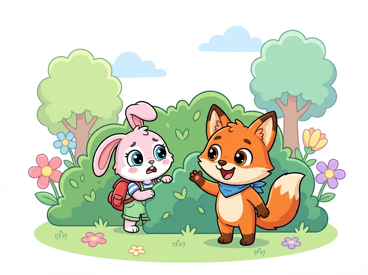 Awalnya Rara takut pada Rio karena rubah sering dianggap sebagai musuh kelinci. Namun, Rio tersenyum ramah dan menyapa Rara.