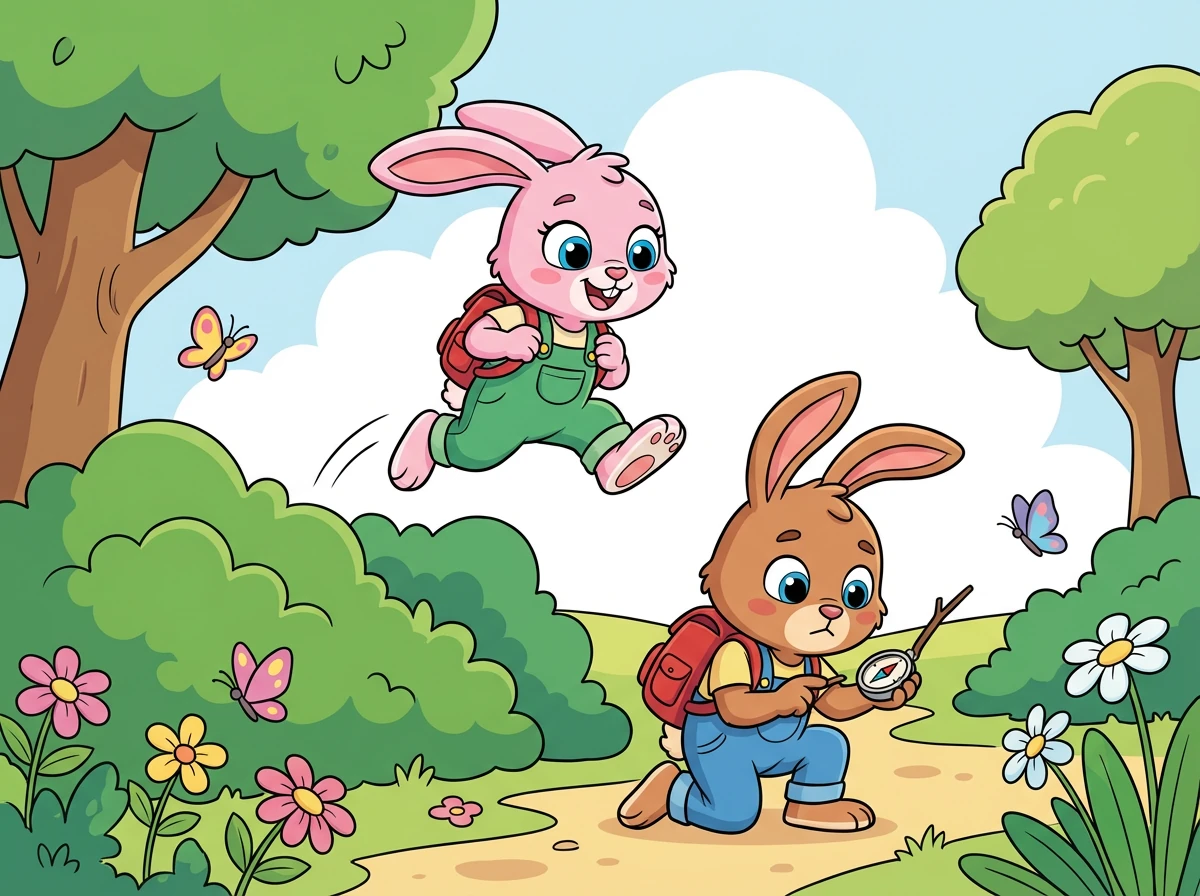 Rio menggunakan kecerdikannya untuk mencari petunjuk arah, sementara Rara dengan lincahnya melompati semak-semak untuk mencari jalan.