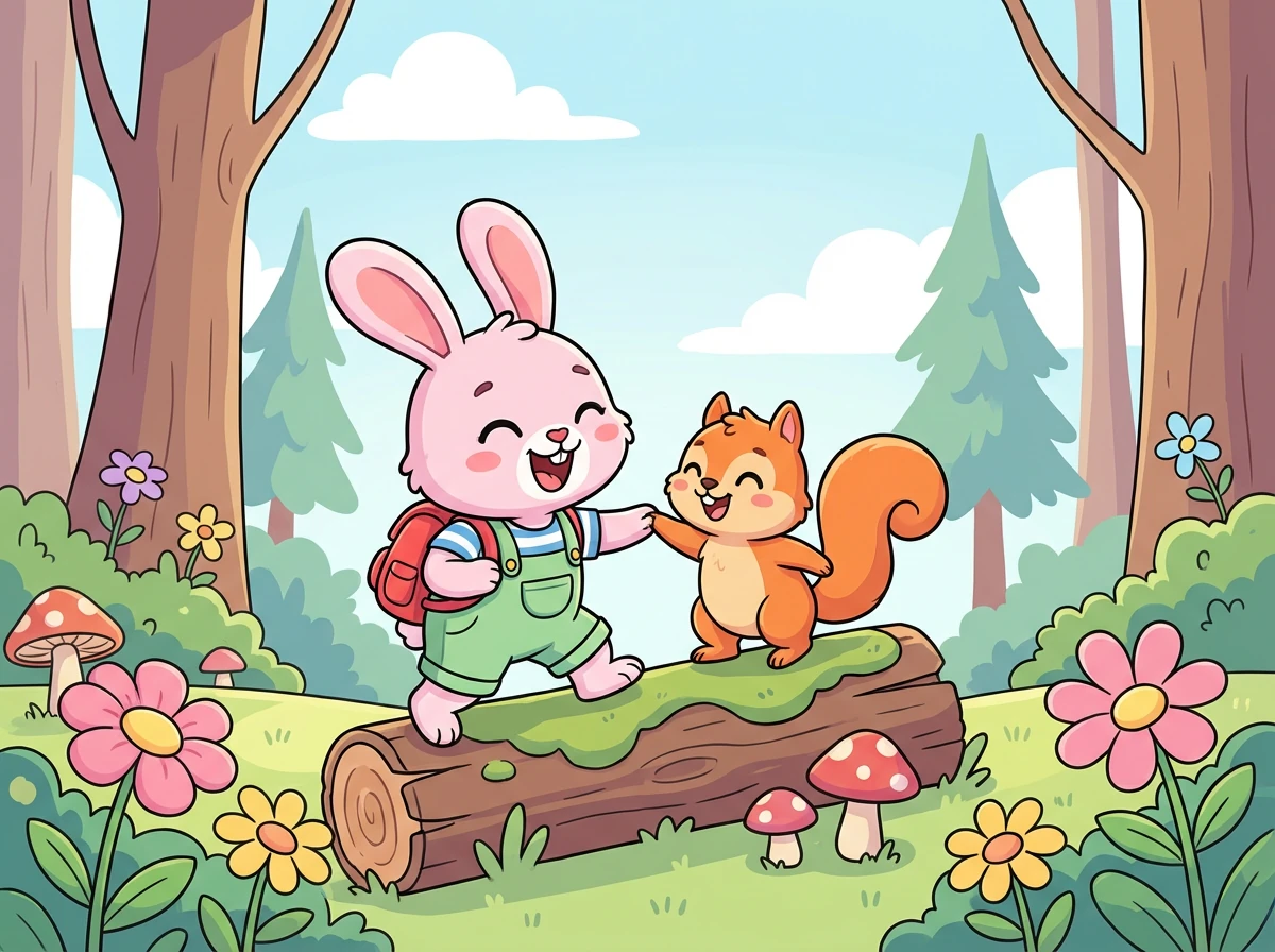 Mereka terus bermain dan menjelajahi hutan bersama, saling menjaga dan menyayangi satu sama lain sebagai sahabat sejati.