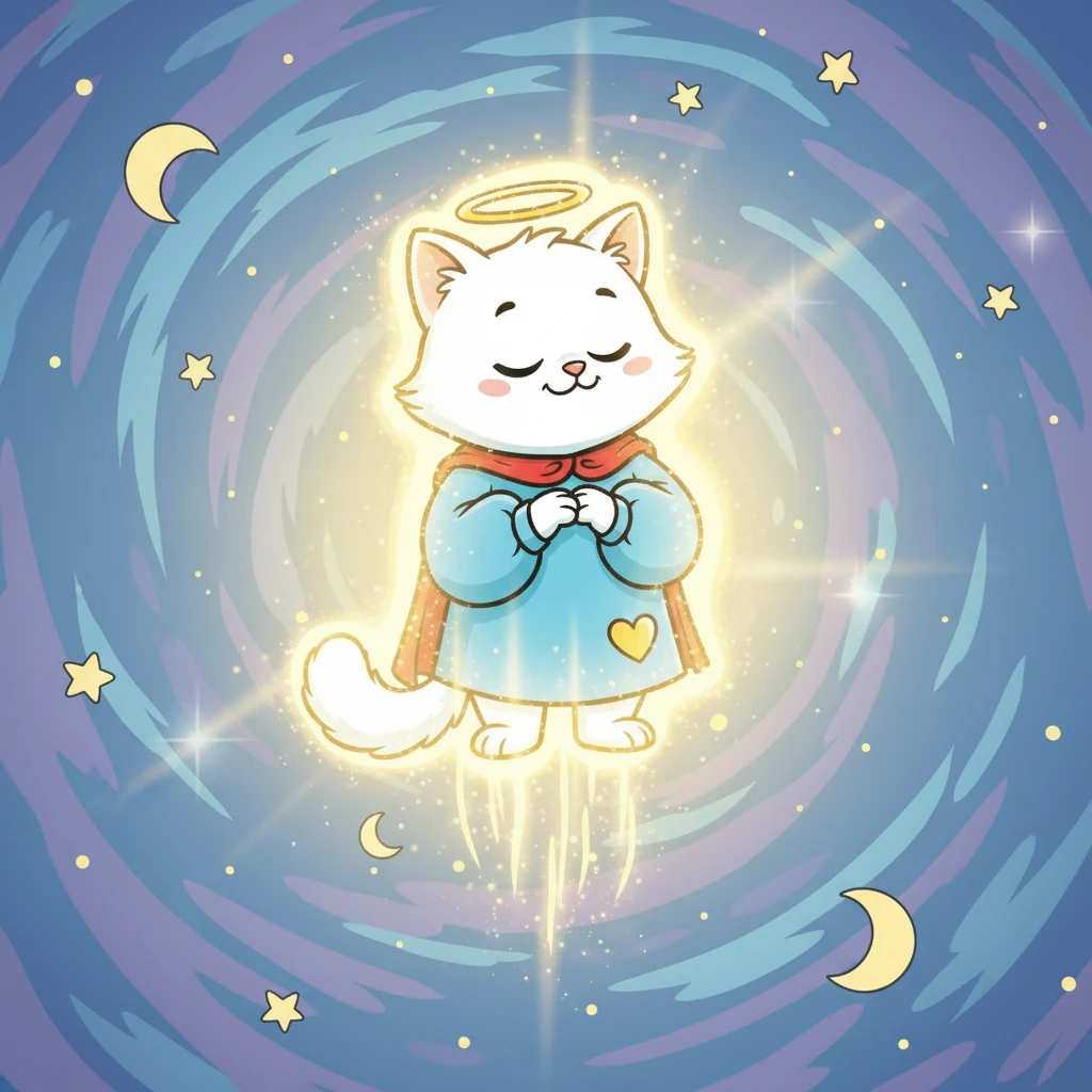 As Macsi took her last breath, a soft, golden light enveloped her. Her body began to shimmer and fade, transforming into something new and wonderful.